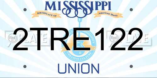 2TRE122 Mississippi License Plate
