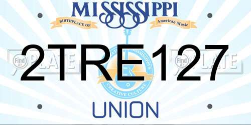 2TRE127 Mississippi License Plate