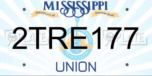 2TRE177 Mississippi License Plate