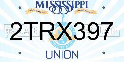 2TRX397 Mississippi License Plate