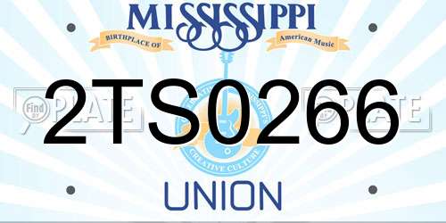 2TS0266 Mississippi License Plate