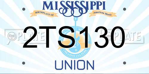 2TS130 Mississippi License Plate