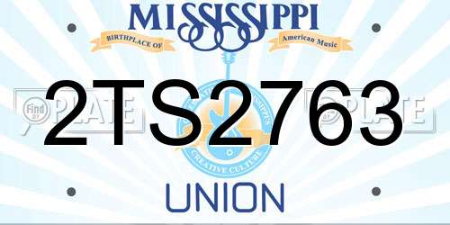 2TS2763 Mississippi License Plate