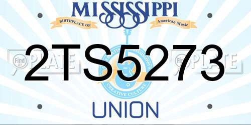 2TS5273 Mississippi License Plate