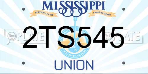 2TS545 Mississippi License Plate