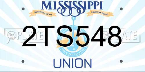 2TS548 Mississippi License Plate
