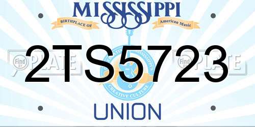 2TS5723 Mississippi License Plate