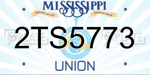 2TS5773 Mississippi License Plate