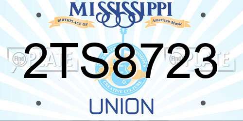 2TS8723 Mississippi License Plate