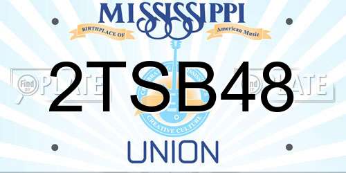 2TSB48 Mississippi License Plate