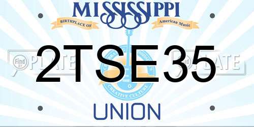 2TSE35 Mississippi License Plate