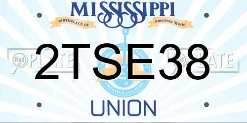 2TSE38 Mississippi License Plate