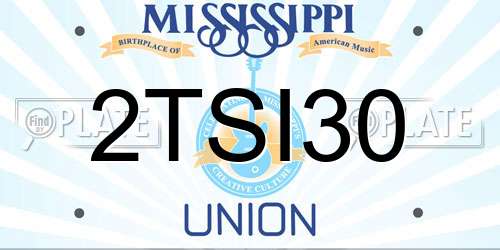 2TSI30 Mississippi License Plate