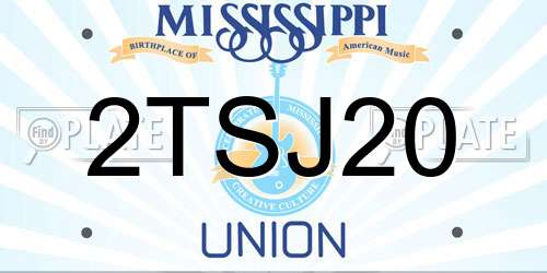 2TSJ20 Mississippi License Plate