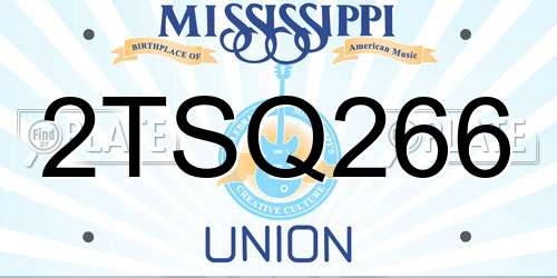 2TSQ266 Mississippi License Plate