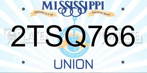 2TSQ766 Mississippi License Plate