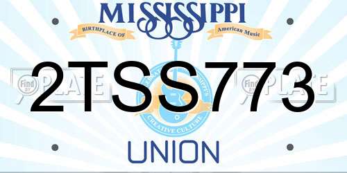 2TSS773 Mississippi License Plate