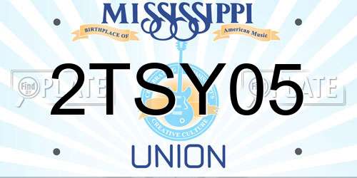 2TSY05 Mississippi License Plate