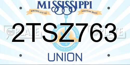 2TSZ763 Mississippi License Plate