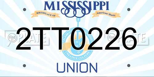 2TT0226 Mississippi License Plate