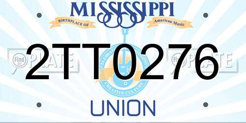 2TT0276 Mississippi License Plate