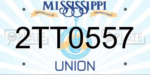 2TT0557 Mississippi License Plate