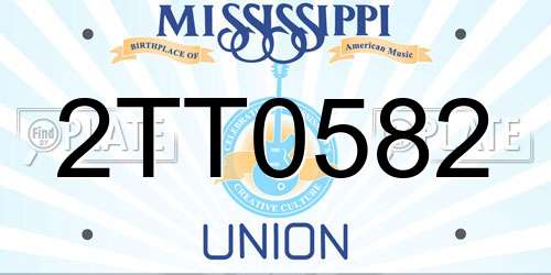 2TT0582 Mississippi License Plate