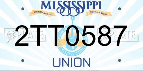 2TT0587 Mississippi License Plate