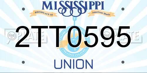 2TT0595 Mississippi License Plate