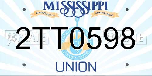 2TT0598 Mississippi License Plate