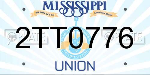 2TT0776 Mississippi License Plate