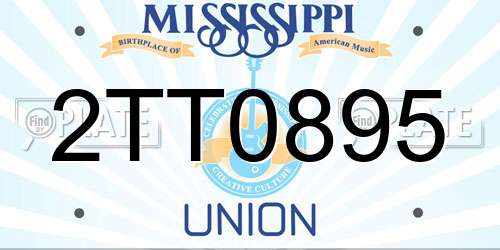 2TT0895 Mississippi License Plate