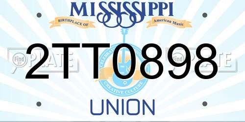 2TT0898 Mississippi License Plate