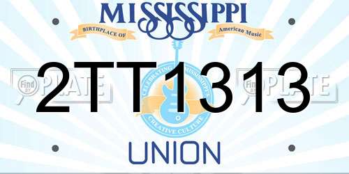 2TT1313 Mississippi License Plate