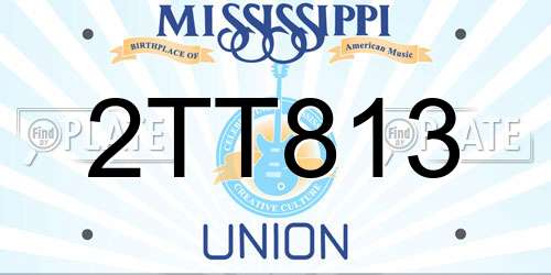 2TT813 Mississippi License Plate