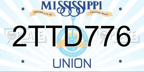 2TTD776 Mississippi License Plate