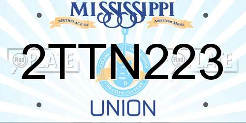 2TTN223 Mississippi License Plate