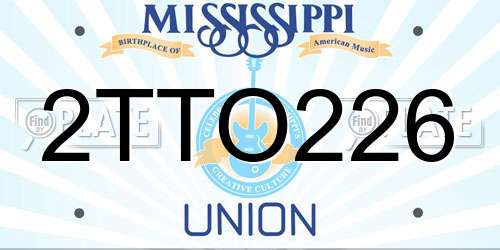 2TTO226 Mississippi License Plate