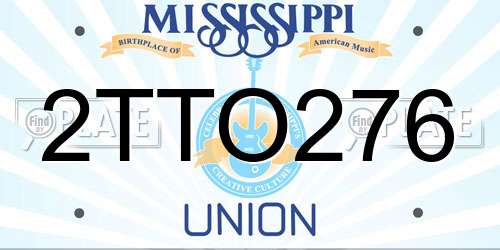 2TTO276 Mississippi License Plate