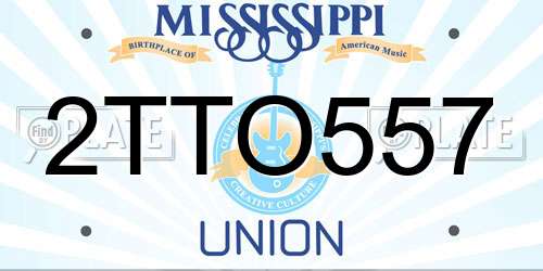 2TTO557 Mississippi License Plate