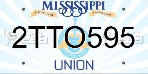2TTO595 Mississippi License Plate