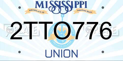 2TTO776 Mississippi License Plate
