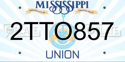 2TTO857 Mississippi License Plate