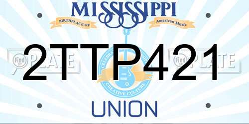 2TTP421 Mississippi License Plate