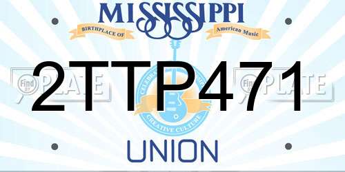 2TTP471 Mississippi License Plate