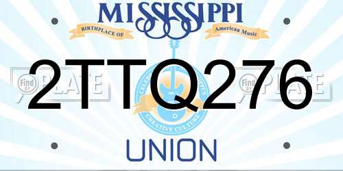 2TTQ276 Mississippi License Plate