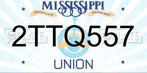 2TTQ557 Mississippi License Plate
