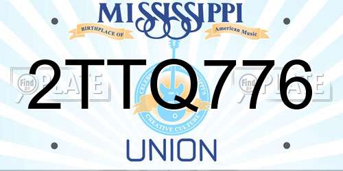 2TTQ776 Mississippi License Plate