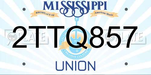 2TTQ857 Mississippi License Plate