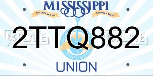 2TTQ882 Mississippi License Plate